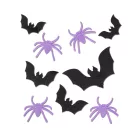 Halloween-i 3D gél ablakdekoráció - denevér, pók - 30 x 30 cm - 9 db / csomag