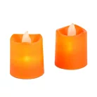 Halloween-i világító dekoráció - LED-es gyertya - narancssárga - 2 db / csomag