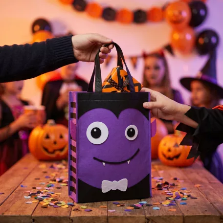 Halloween-i táska - filc díszítéssel - 40 x 30 cm - 3 féle