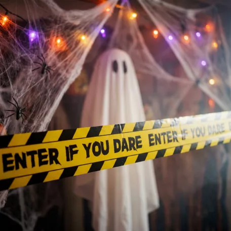 Halloween-i figyelmeztető szalag dekoráció - 3 x 6 m