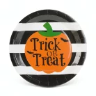 Halloween-i papírtányér - tök - kerek - 23 cm - 8 db / csomag
