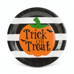   Halloween-i papírtányér - tök - kerek - 23 cm - 8 db / csomag