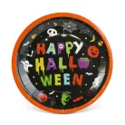 Halloween-i papírtányér - "Happy Halloween" - kerek - 23 cm - 8 db / csomag