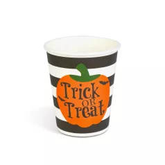 Halloween-i papírpohár - tök - 2,5 dl - 8 db / csomag