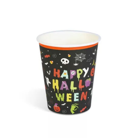 Halloween-i papírpohár - "Happy Halloween" - 2,5 dl - 8 db / csomag