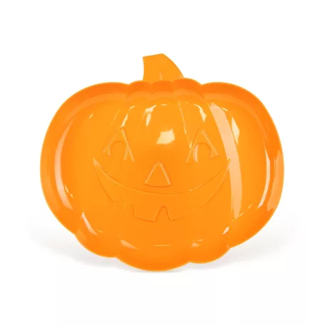 Halloween-i kínálótál - tök - narancssárga - műanyag - 30 x 27 cm