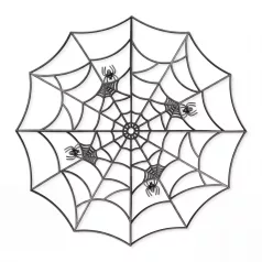   Pókháló dekoráció - fekete - 4 db sarokelem - 30 x 30 cm