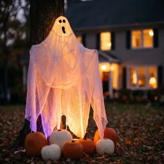   Halloween dekoráció - szellem fátyol - 2,15 x 1,52 m - fehér
