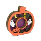 Halloween-i dekoráció - teamécses tartó - tök - MDF - 11 x 11 x 1,8 cm