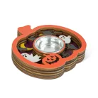 Halloween-i dekoráció - teamécses tartó - tök - MDF - 11 x 11 x 1,8 cm