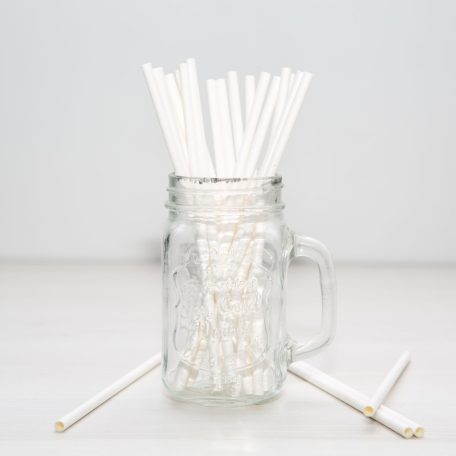 Papír szívószál - fehér