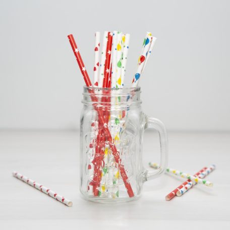 Papír szívószál - party