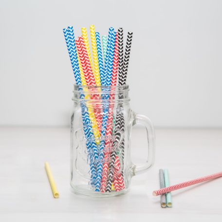 Papír szívószál - csíkos