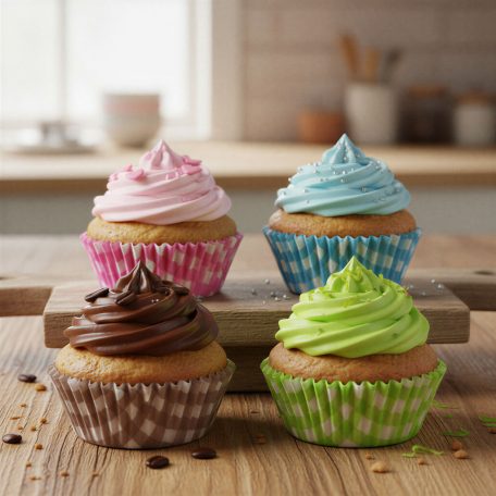 Muffin papír szett - kockás - 100 db / csomag