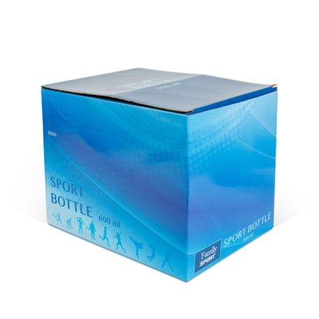 Sport kulacs - műanyag, átlátszó - 600 ml - 3 színben