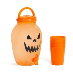   Italadagoló csappal, műanyag pohárszettel - halloweeni tök - 4,4 l