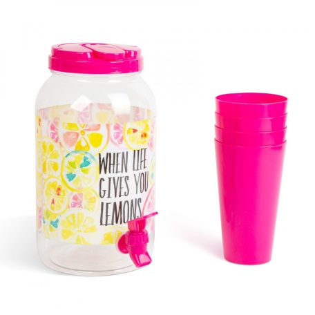 Italadagoló csappal, műanyag pohárszettel