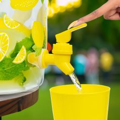   Italadagoló csappal, műanyag pohárszettel - 3,8 l - citrom