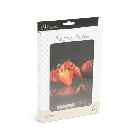 Konyhai mérleg - eper, fekete