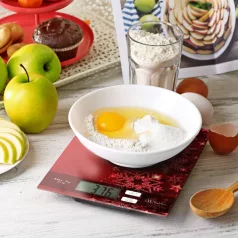 Konyhai mérleg - karácsonyi - piros