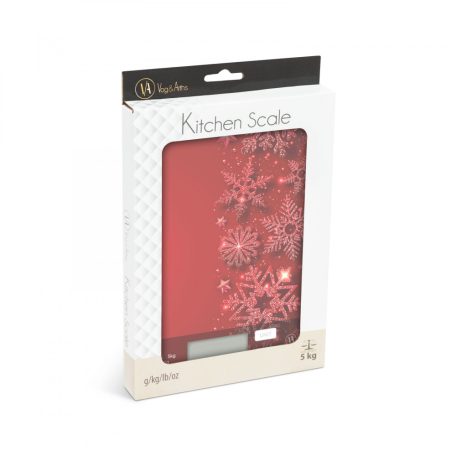 Konyhai mérleg - karácsonyi - piros