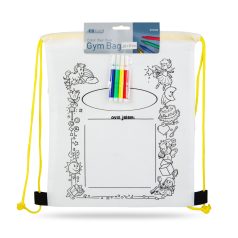 Színezhető tornazsák - 4 filccel - 33 x 27 cm