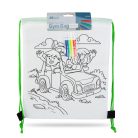 Színezhető tornazsák - 4 filccel - 33 x 27 cm - 4 féle