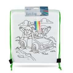 Színezhető tornazsák - 4 filccel - 33 x 27 cm - 4 féle