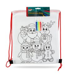 Színezhető tornazsák - 4 filccel - 33 x 27 cm - 2 féle