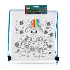 Színezhető tornazsák - 4 filccel - 33 x 27 cm - 2 féle