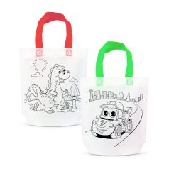   Színezhető ajándéktáska - 4 filccel - 24 x 22 cm - 2 féle