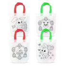 Színezhető ajándéktáska - 4 filccel - 24 x 22 cm - 4 féle