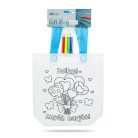 Színezhető ajándéktáska - 4 filccel - 24 x 22 cm - 2 féle