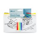 Színezhető tolltartó - 4 filccel - 21 x 12 cm - 3 féle