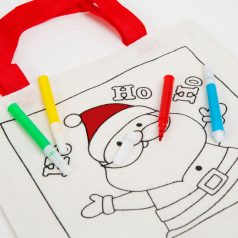 Színezhető ajándéktáska - karácsonyi - 4 filccel