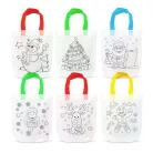 Színezhető táska - karácsonyi - 4 filccel - 24 x 22 cm - 6 féle