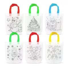   Színezhető táska - karácsonyi - 4 filccel - 24 x 22 cm - 6 féle