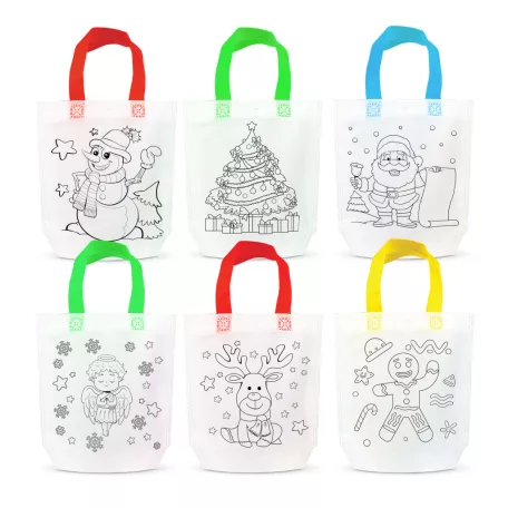 Színezhető táska - karácsonyi - 4 filccel - 24 x 22 cm - 6 féle