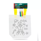 Színezhető táska - karácsonyi - 4 filccel - 24 x 22 cm - 6 féle