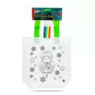 Színezhető táska - karácsonyi - 4 filccel - 24 x 22 cm - 6 féle