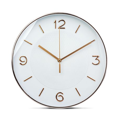 Falióra - 25 cm - műanyag, üveg - 1 x AA - fehér