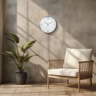 Falióra - 25 cm - műanyag, üveg - 1 x AA - fehér