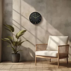 Falióra - 25 cm - műanyag, üveg - 1 x AA - fekete