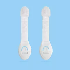   Biztonsági gyerekzár ajtóra - 21 cm - öntapadós - fehér - 2 db / csomag