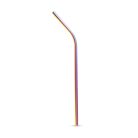 Rozsdamentes acél szívószál szett - titán szivárványos - 215 x 6 mm - 5 részes