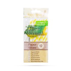   Papír szívószál - 3D gyümölcs - 197 x 6 mm - 12 db / csomag