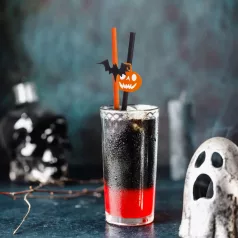   Papír szívószál - halloween - 197 x 6 mm - 12 db / csomag