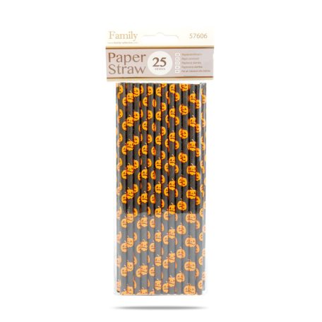 Papír szívószál - halloween - 197 x 6 mm - 25 db / csomag
