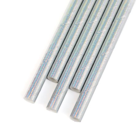 Papír szívószál - irizáló - 197 x 6 mm - 25 db / csomag