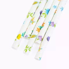 Papír szívószál - virág - 197 x 6 mm - 25 db / csomag